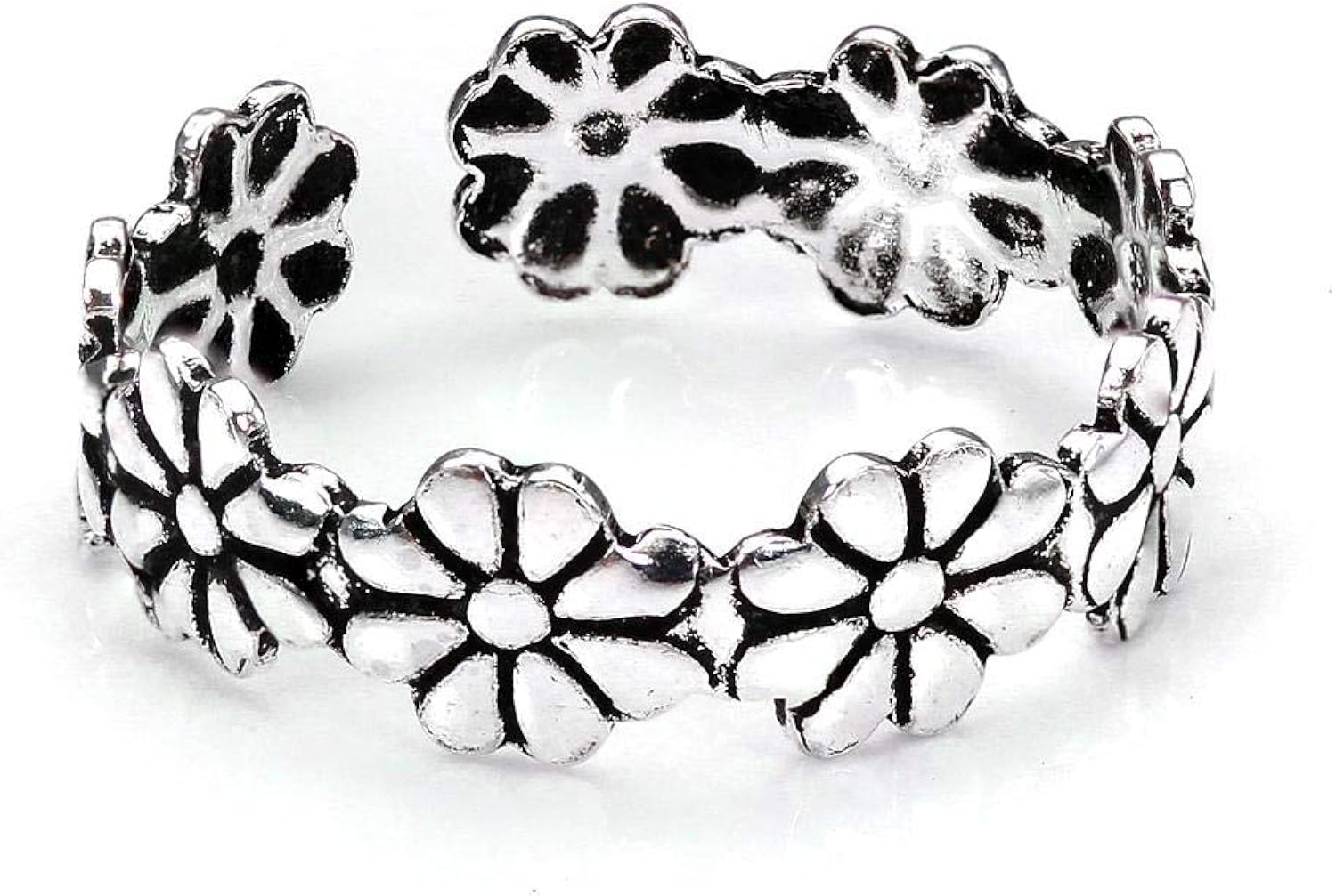 Sterling Silver Daisy Flower Toe Ring