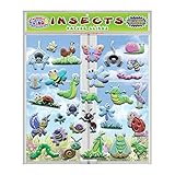 JesPlay Insects & Bugs (by Incredible Gel and Window Clings) - Reusable Foam Puffy Sticker Window Clings for Kids and Toddlers - Ladybugs, Butterflies and More