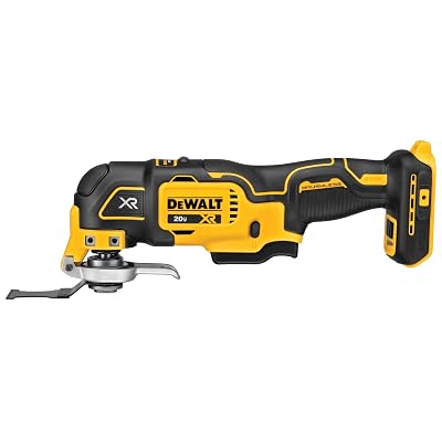 DEWALT 20V MAX XR Oscillating Multi-Tool Cordless, Variable Speed Brushless Motor Multitool with LED Light, Extended Runtime, Includes Two Wood Cutting Blades, Tool Only (DCS356B)
