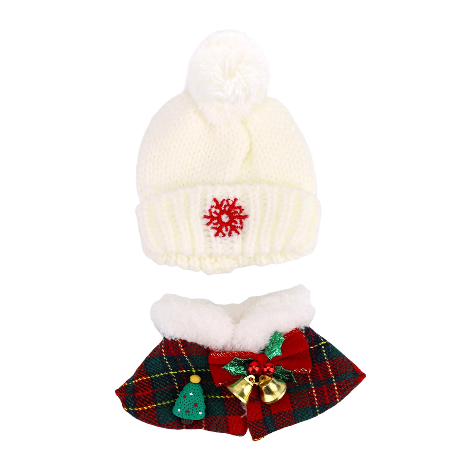 Sinbana Christmas Doll Clothes, Plush Toy Outfits with Hat and Cloak Stylish Cute Christmas Costumes for 15-17cm/5.91-6.69in Doll Accessories Decoration