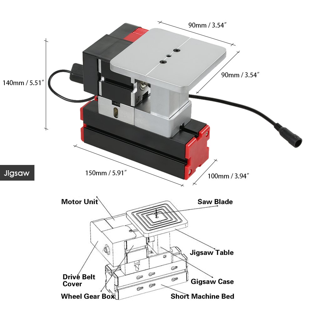 KKmoon Mini DIY 6 In 1 Drehmaschine Aus Aluminiumlegierung
