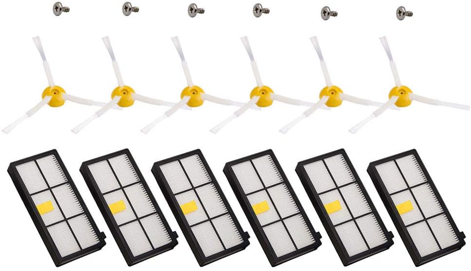 Neutop Filters Side Brushes Replacement Compatible with iRobot Roomba 800 900 Series 801 805 860 870 877 880 890 891 895 960 971 980 981 985 Robotic Vacuums with 6 Filters 6 Side Brushes