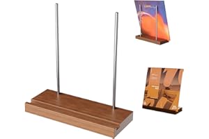 MEIHAOME Versatile Vinyl Record Stand - Walnut Audio Tabletop Holder, Vinyl Record Display Stand Holds Vinyl, LPs, CD Display, Tablet Holder – Premium wood Vinyl Record Holder