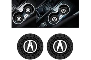 yyyycar 2 Pack Car Cup Holder Coasters for Acura 2.75'' Diameter Silicone Auto Coasters (Fit Acura)