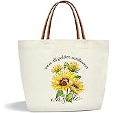 lamocho Sunflower Floral Tote Bags for Women, Sunflower Gifts for Women Friend Sister, Birthday Gifts Grocery Floral Bag Shopping Handbag -14