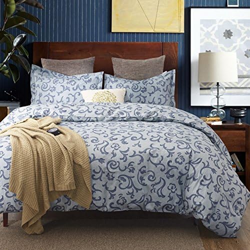 Colourful Snail 100-Percent Cotton Well Designed Classical Floral Pattern Duvet Cover Set, Antique Style, Paisley Medallions, Ultra Soft and Easy Care, Queen/Full