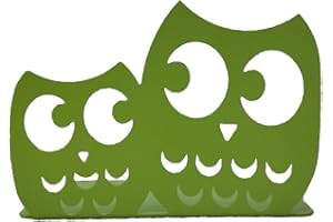 One Pair Creative Cute Nonskid Owl Animal Art Bookends for Kids Girls Birthday Gifts (White)