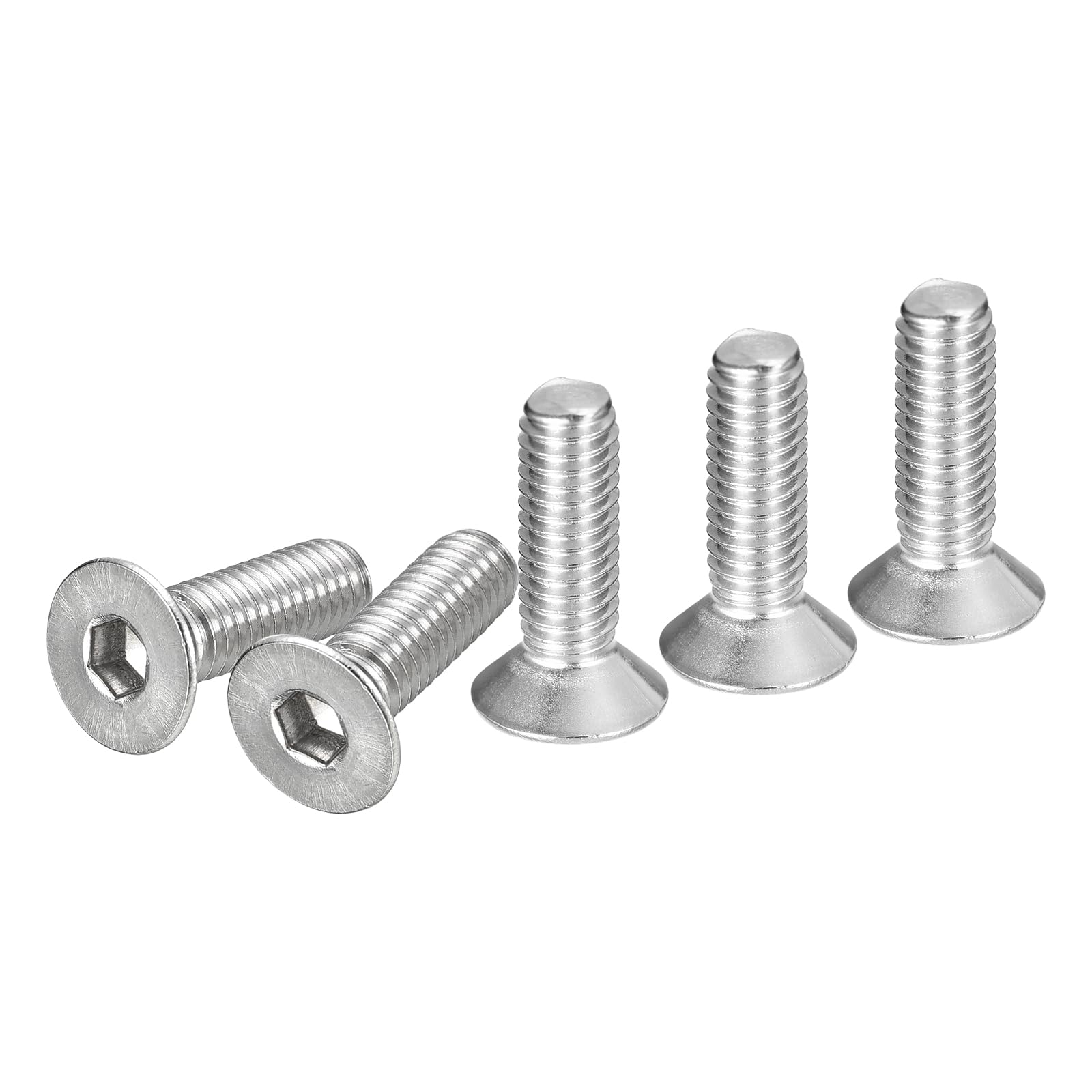 DTGN M6-1 x 20mm Flat Head Socket Cap Screws, 50 Pack 304 Stainless Steel Hex Socket Flat Head Screws, Full Thread, Countersunk Bolts — image 1