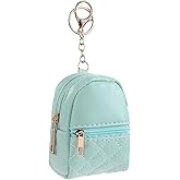 Sndperiexam 1 Pc Green Mini Backpack Keychain for Women,Cute Small Cosmetic Bag,PU Leather Makeup Bag Key Pocket Lipstick Bag Card Holder Data Cable Organizer Zipper Pouch
