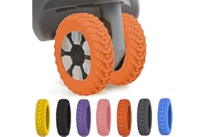 KOCONH New Luggage Protection Covers, 8Pcs Luggage Compartment Wheel Protection Cover, Shock-proof Carry on Luggage Wheels Cover, Luggage Wheels Silent Protection Cover (8Pcs Orange)