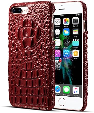 Ying ze IPhone 7 Plus Case Genuine Leather 3D Crocodile Back Protection For Apple IPhone 7 Plus 5.5 Inch (Brown)