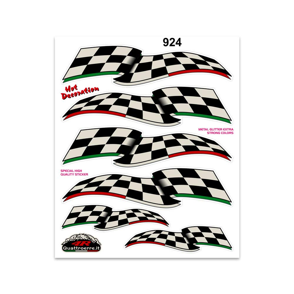 4R Quattroerre.it Chequered Flag Sticker, 20 x 24 cm