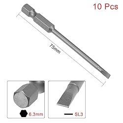 uxcell 10 Pcs 3mm Slotted Tip Magnetic Flat Head