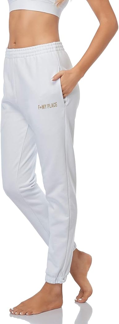 white cotton joggers womens