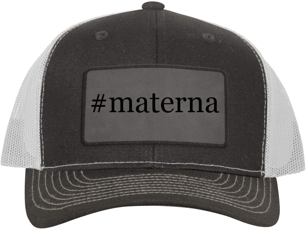One Legging it Around #Materna - Hashtag Leather Grey Patch Engraved Trucker Hat