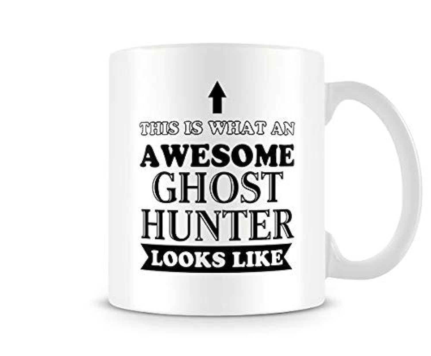 Behind The Glass - Awesome Ghost Hunter - Printed Funny Mug - Great Gift/Present Idea, Ceramic, 11fl.oz.
