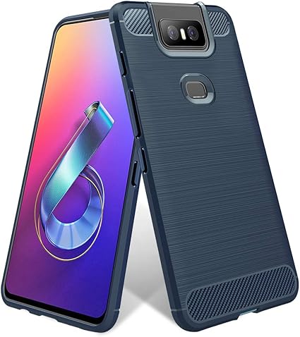 Amazon A Videt Zenfone6 ケース 滑り止め設計 カーボンソフトケース 耐久性 耐劣化性 日本水準の高品質tpu素材製 Zenfone 6 Zs630kl ケース 軽量 弾力性ある 衝撃吸収バンパー Asus Zenfone 6 Zs630kl 対応 ダークブルー ケース カバー 通販