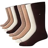 Tommy Hilfiger Mens Dress Socks - 8 Pack Lightweight Casual and Formal Everyday Crew Work Socks for Men with Reinforced Heel