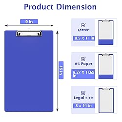 Macroclo Legal Size Clipboard, Blues 8.5 x
