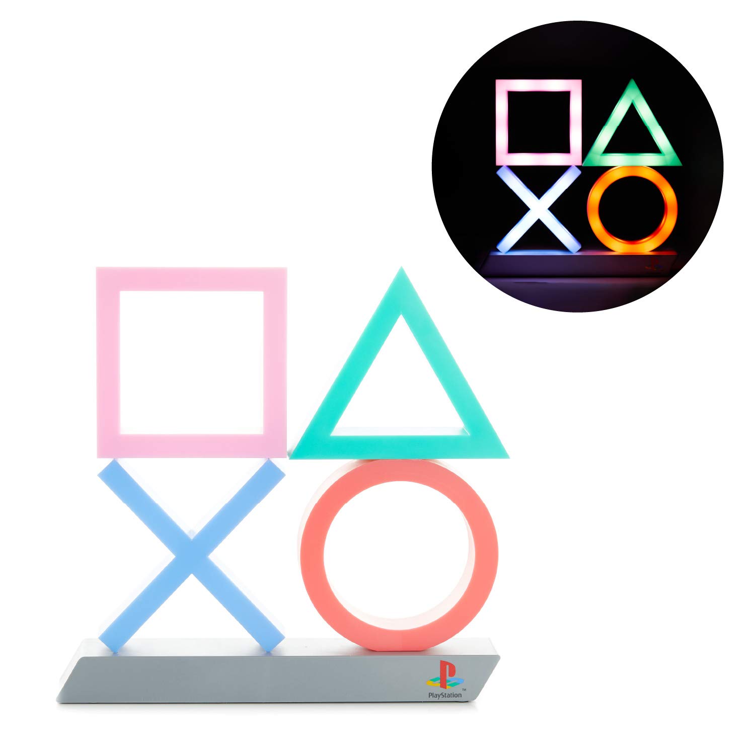 Paladone Playstation Icons XL | 3 Modes-Music Reactive Game Room Lighting | Eco-Friendly BDP Breakdown Plastic | Perfect for Home, Office and Bedrooms, 75 W, Multi-Colour
