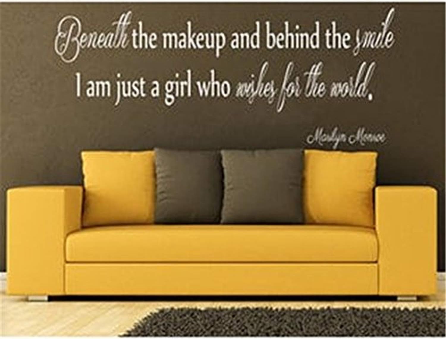 Life Quotes Wall Stickers Beneath The Makeup and Behind The Smile I am just a Girl who Wishes for The World