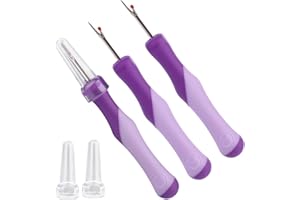 3pcs Seam Ripper, Stitch Remover Tool with Safety Caps and Small Red Ball for Hand Sewing Knitting Cross Stitch Embroidery Th
