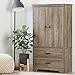 South Shore Versa 2-Door Armoire with Drawers, Weathered Oak