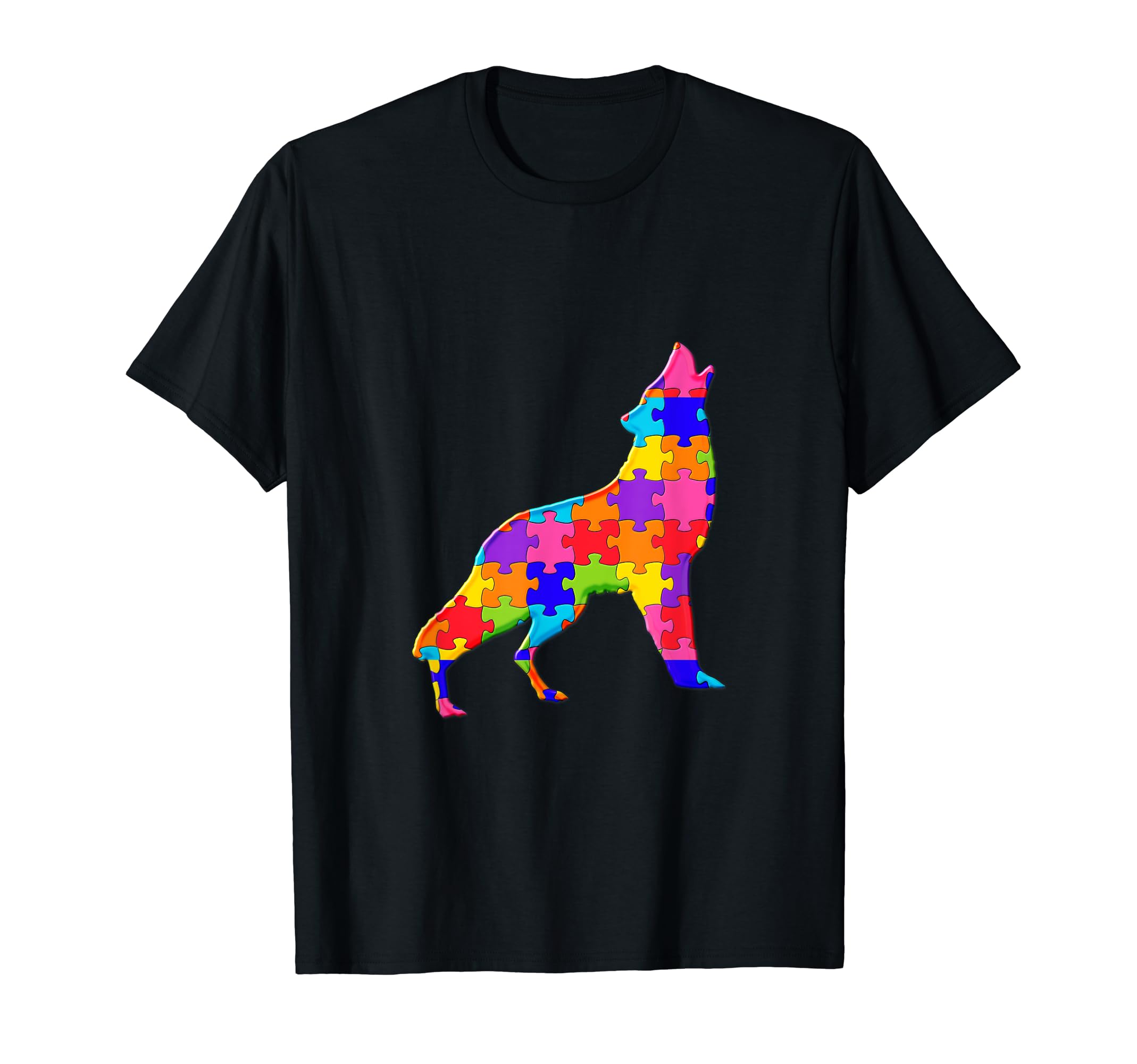 German Shepherd wolf Dog Pet Jigsaw Autism Puzzle T-Shirt