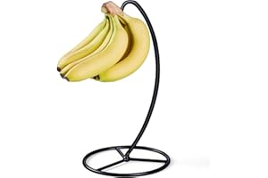 EGMEHOAD Banana Holder Stand, Banana Hanger Stand Black, Metal Banana Tree Hanger to Keep Bananas Fresh for 15LB Banana
