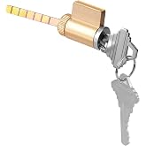 House Guard 1-1/4 Inch Lock Cylinder Replacement, 5 Pin Keyed | 1-1/4" keyed cylinder with breakaway tailpiece for patio &amp; storm doors