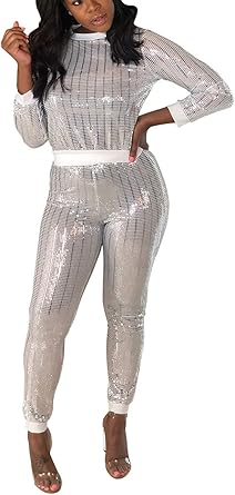 2 piece sequin jumpsuit