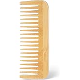Bamboo Wide Tooth Comb, Natural Bamboo Hair Detangling Comb Anti-Static Hair Brush, Wooden Curls Anti Static Big Tooth Wood C