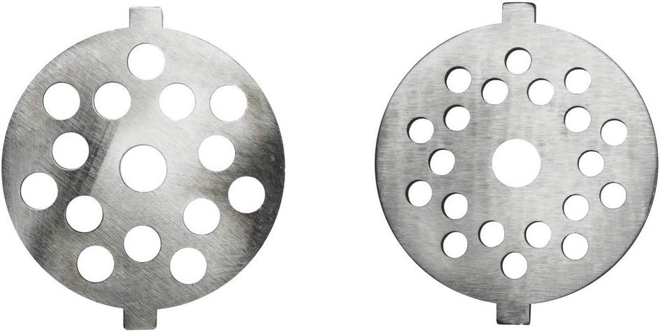 Univen .175" Fine and .25" Coarse Plate Discs fits KitchenAid FGA Food Meat Grinder Chopper Attachment