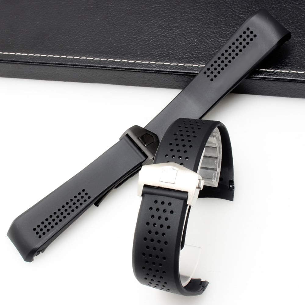 Amazon Choco Man チョコマン タグホイヤー heuer 向け Dバックル 時計ベルト mm 22mm 24mm 穿孔ラバーベルト 適用 タグ ホイヤー Heuer Carreraカレラ置換 22mm A ダークブルー シルバー 時計バンド 腕時計 通販