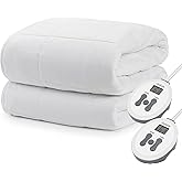 Sunbeam King Premium Electric Heated Mattress Pad with Dual Controls, 20 Heat Settings and 100% Cotton Top