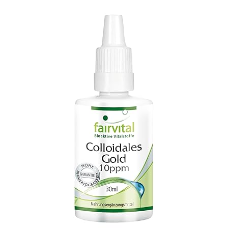 Colloidales Gold 10ppm - VEGAN - HOCHDOSIERT - 30ml - echtes colloidales Gold - ohne Zusatzstoffe