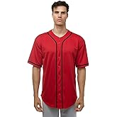 JC DISTRO Men's Baseball Short Sleeve Plain Button Down Team Jersey