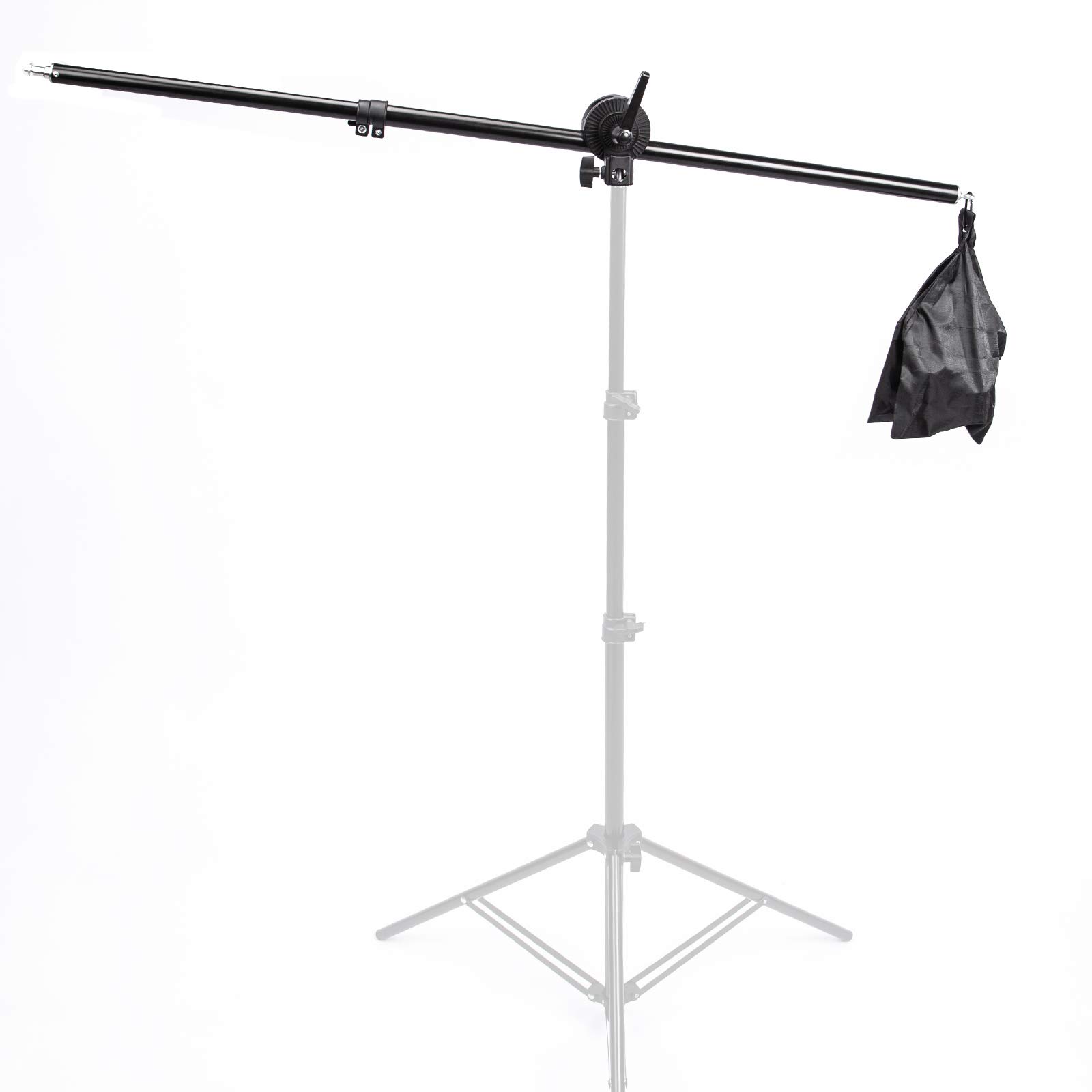 79-140CM Lighting Holding Boom Arm Tripod Sandbag Telescopic Boom Arm and Lock Nut, Single Clamp, for Photo Studio Photography