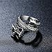 Men's Vintage Gothic Stainless Steel Band Rings Silver Black Chinese Dragon Punk Biker Rings Size 10