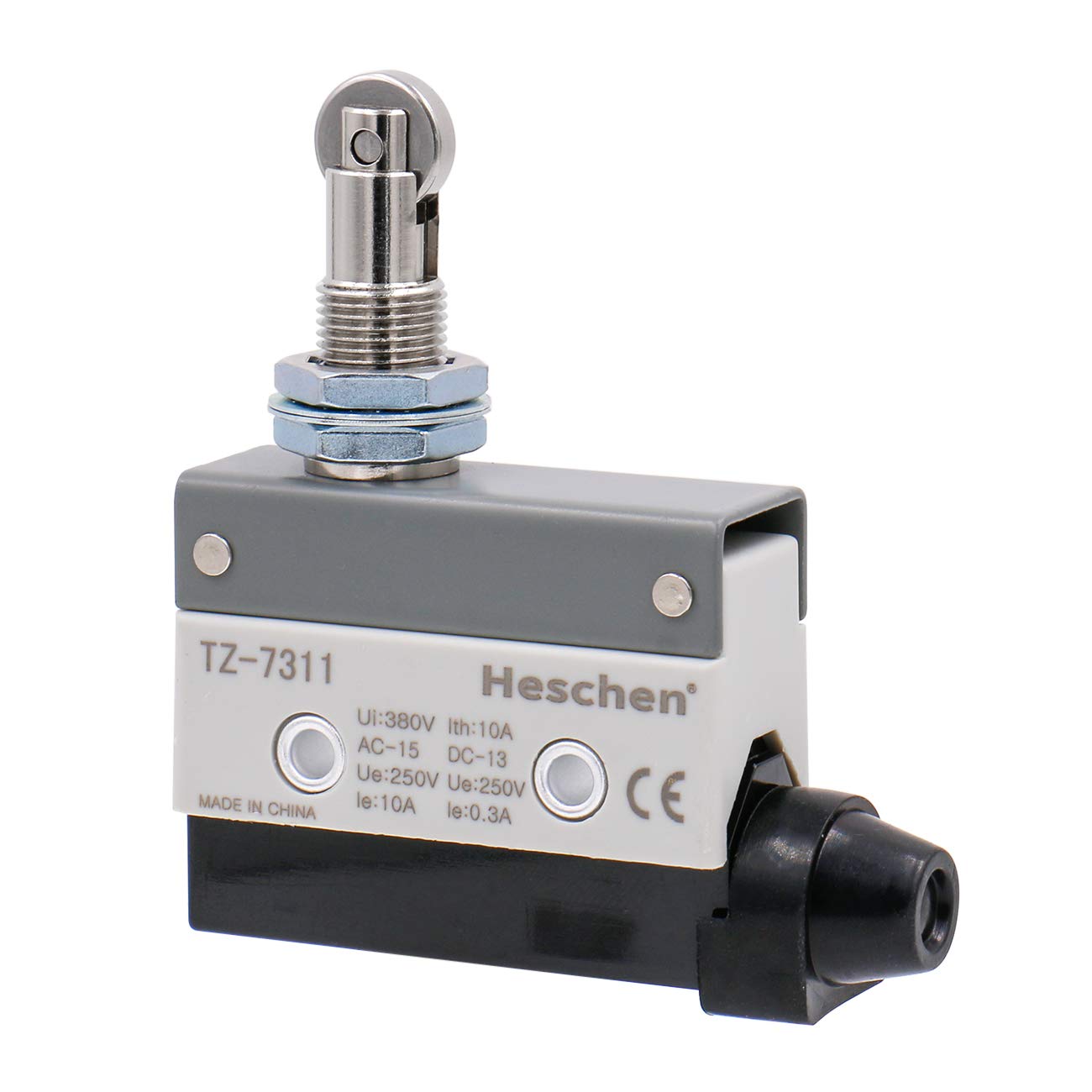 Heschen Horizontal limit switch TZ-7311 momentray parallel roller plunger actuator AC 380V 10A single pole