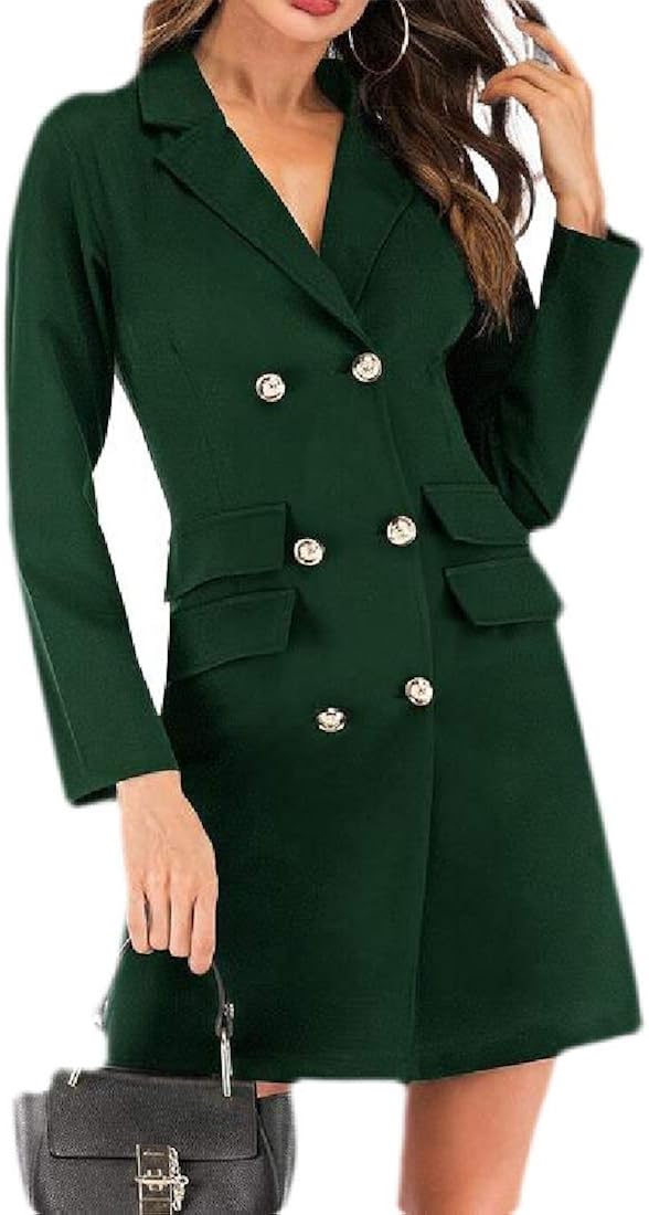 Blazer Kleid Damen: Elegantes Business-Minikleid Mit V-Ausschnitt - Zweireihig & Figurbetont