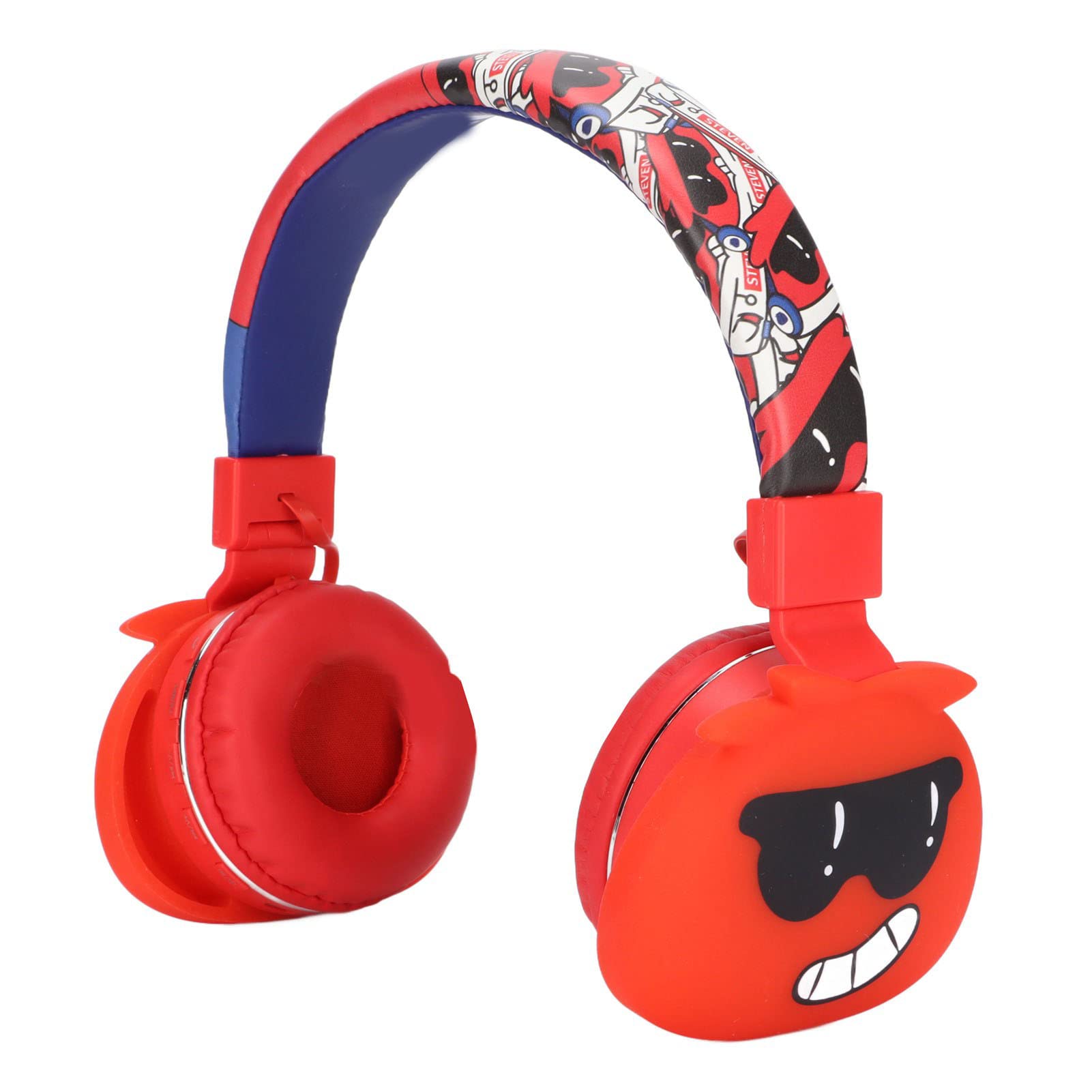 ASHATA Bluetooth Kids Headphones with Built-in Mic, Volume Limited, Children's Wired/Wireless Bluetooth Headphones, Foldable Stereo Over-Ear Headset - Red