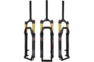 B Bolany Air MTB Suspension Fork 26/27.5/29, Rebound Adjust Straight Tube 28.6mm QR 9mm Travel 120mm Manual/Crown Lockout Mountain Bike Forks, Ultralight Gas Shock XC Bicycle