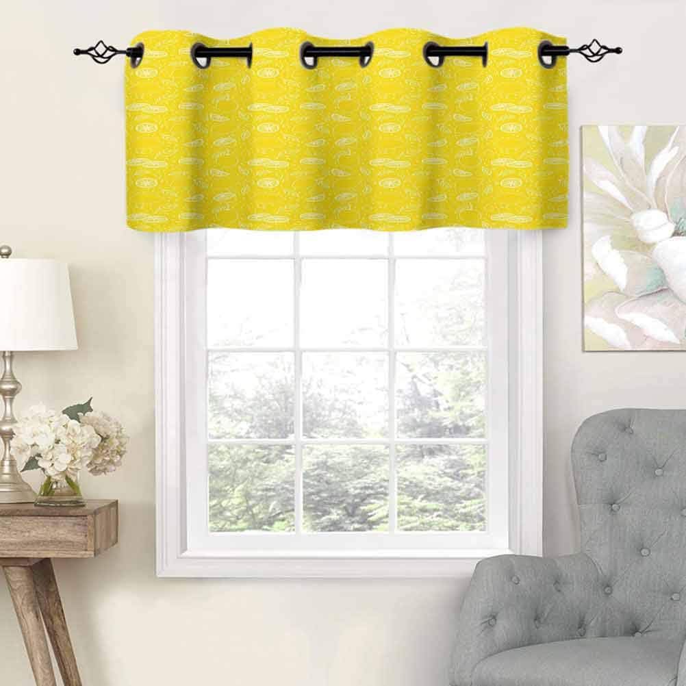 Small Kitchen Window Curtains Valances Juicy Lemons Citrus Fresh Slices