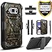 Circlemalls Compatible for -Samsung Galaxy S7 Active Case, [Not Fit Galaxy S7] with [Tempered Glass Screen Protector Included], Armor Heavy Duty Kickstand Cover with Belt Clip Holster - Black