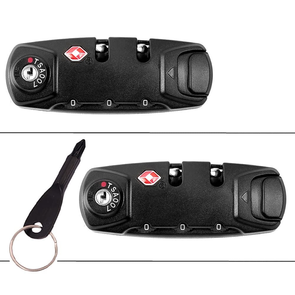 Photo 1 of (2 Pieces) lizipai(Customs Locks) Combination Lock TSA Customs Lock Fixed Luggage Lock, Backpack Lock