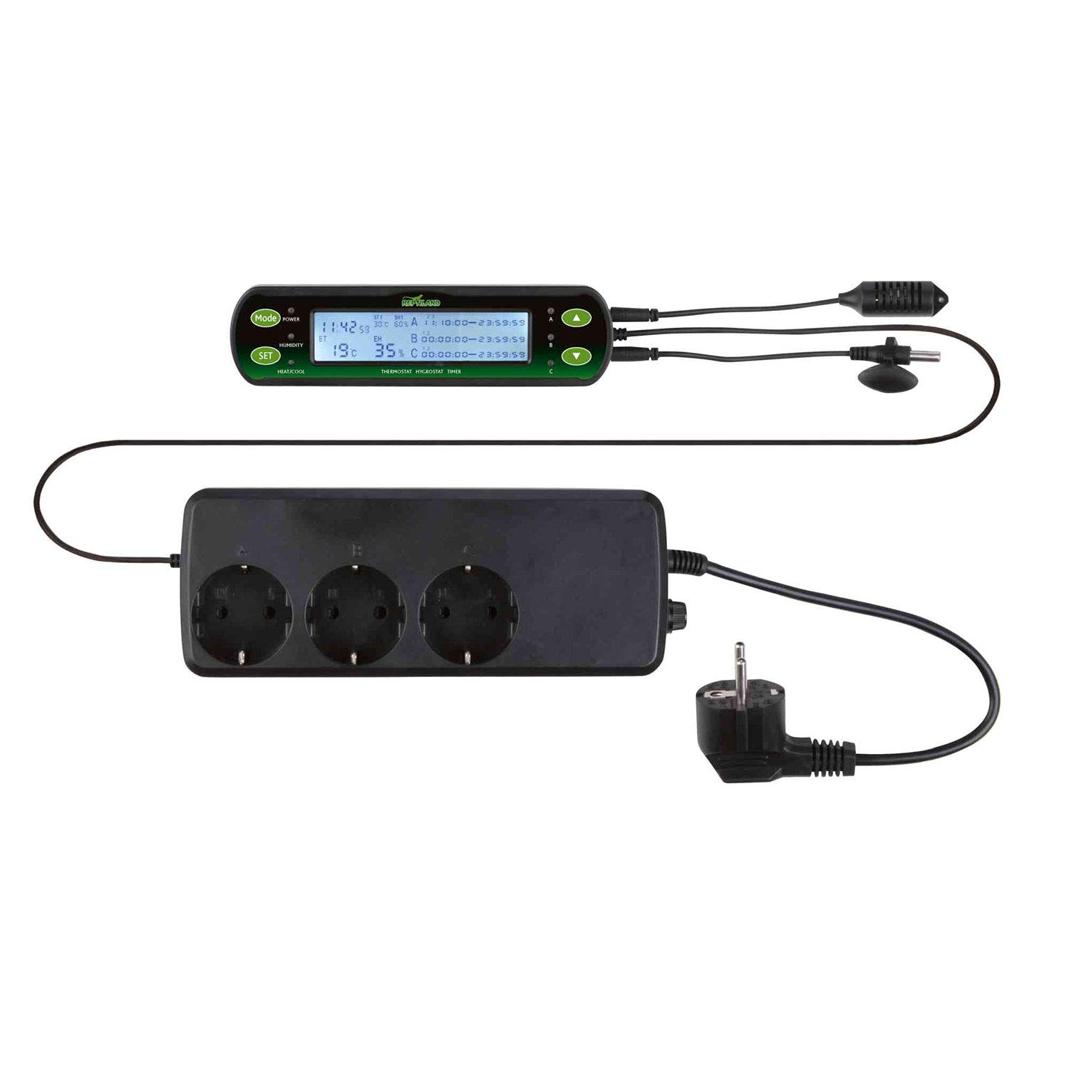 Trixie Digital Thermostat/Hygrostat with Three Circuits, 16 x 4 cm