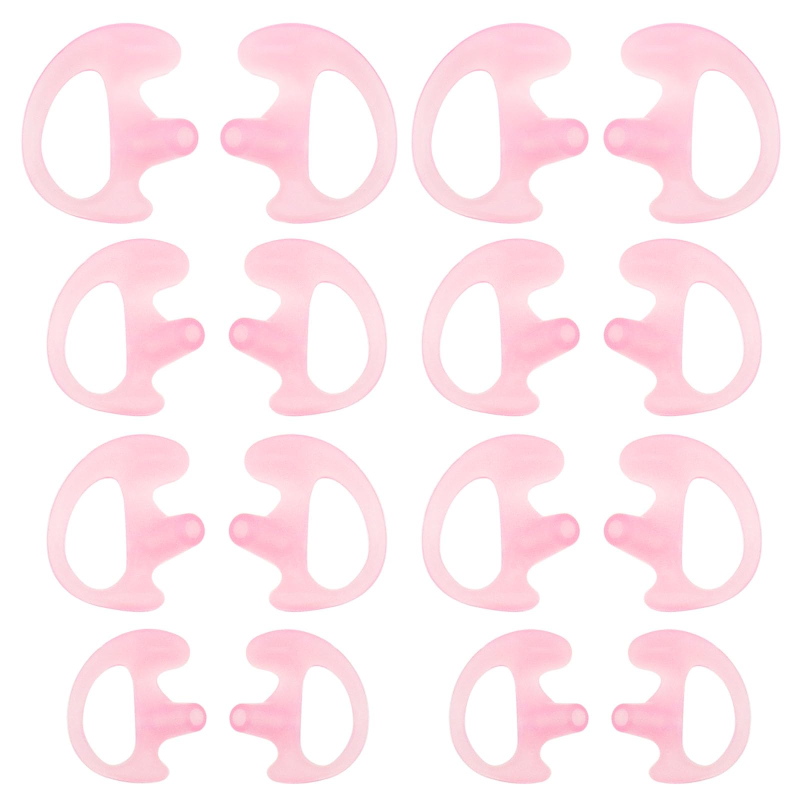 SG Store 8 Pairs Earmould Silicone Earpiece Earbud Earplug for Most Coil Tube Audio Kits Replacement Ear Insert for Left and Right Ears S/M/L Pink