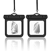 2 Pack Submersible Waterproof Wallet Dry Car Key Fob Case Bag,Swimming Surfing Water Sports Small Waterproof Pouch Holder for Door Ship Card Credit ID Card Driver Fishing License Cash Coins-Black