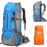 King'sGuard 70L Hiking Backpack with Rain Cover Lightweight Waterproof Travel Camping Backpack Large Backpacking Pack